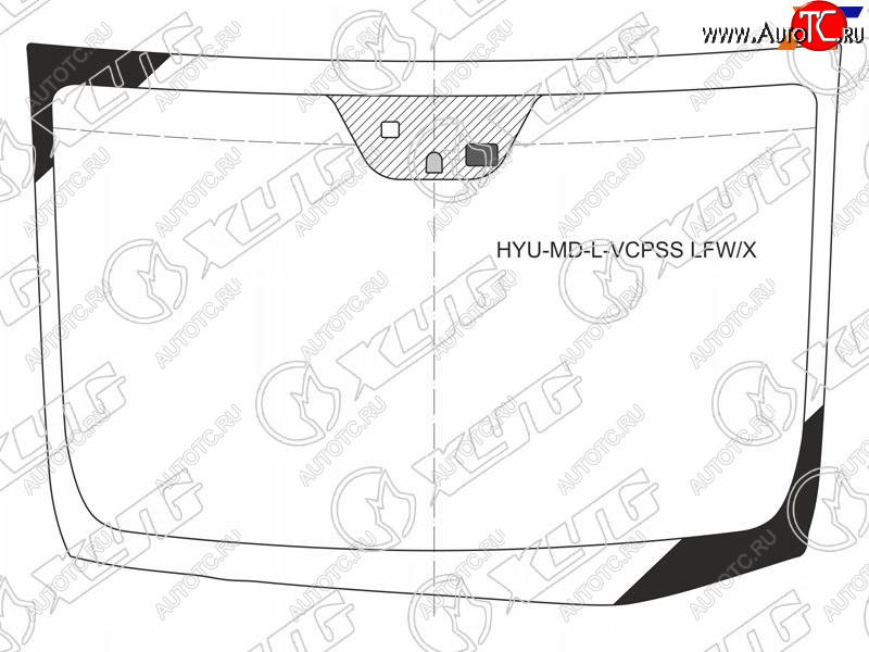 6 499 р. Стекло лобовое (Датчик дождя Место под датчик запотевания) Hyundai Elantra 10-16  Avante 10-15 XYG HYU-MD-L-VCPSS LFW/X  с доставкой в г. Керчь