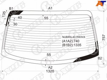 Стекло заднее (Цвет зеленый Обогрев Антенна) Daewoo Lacetti 04-09  Nubira 97-03 XYG NUBIRA-4D RW/H/X