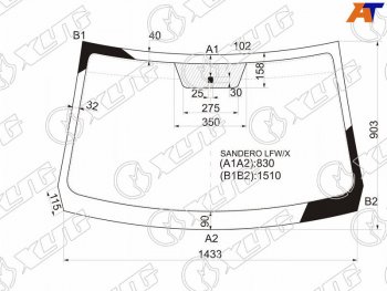 5 449 р. Стекло лобовое Nissan Terrano 14-22  Renault Duster 10-21  Sandero 09-14  Dacia Duster 10-17  Sa XYG SANDERO LFW/X  с доставкой в г. Керчь. Увеличить фотографию 1