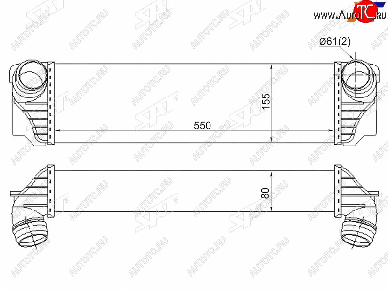 9 949 р. Интеркулер BMW 5-SERIES F10 09- SAT ST-17517805629  с доставкой в г. Керчь