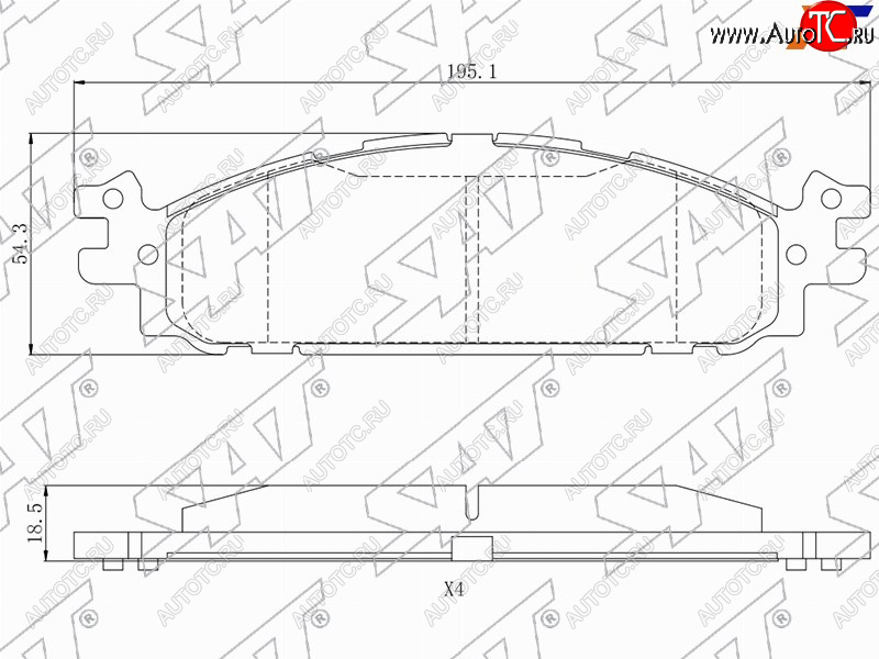 1 599 р. Колодки тормозные передние FL-FR SAT  Ford Explorer ( U502,  U625) (2010-2025) дорестайлинг, 1-ый рестайлинг, 5 дв., 2-ой рестайлинг, 5 дв., 5 дв.  с доставкой в г. Керчь