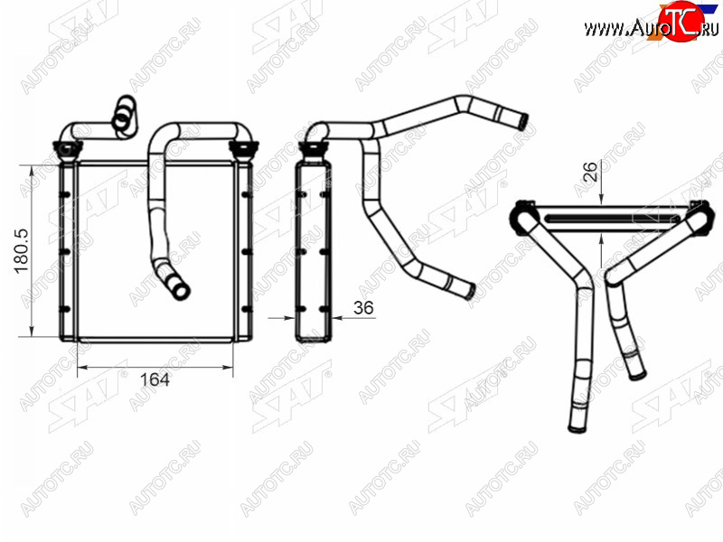 2 999 р. Радиатор отопителя салона SUBARU LEGACY 97-03 SAT ST-87-0014  с доставкой в г. Керчь