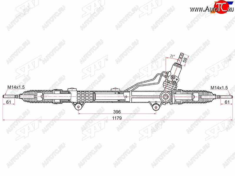 38 699 р. Рейка рулевая SAT  Mercedes-Benz ML class  W164 (2005-2011) дорестайлинг, рестайлинг  с доставкой в г. Керчь