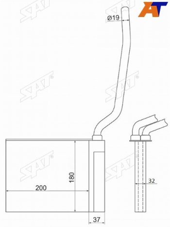2 149 р. Радиатор отопителя салона FORD FOCUSC-MAX 04-MAZDA 3 03-MAZDA 5 05-VOLVO C 30 06-C70 05-S40  SAT ST-FDA5-395-0  с доставкой в г. Керчь. Увеличить фотографию 1