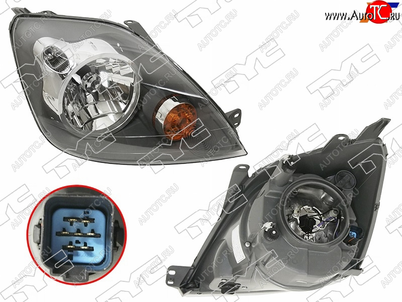 9 249 р. Фара правая (с электрокорректором) TYC  Ford Fiesta  5 (2005-2008) хэтчбэк 5 дв. рестайлинг  с доставкой в г. Керчь
