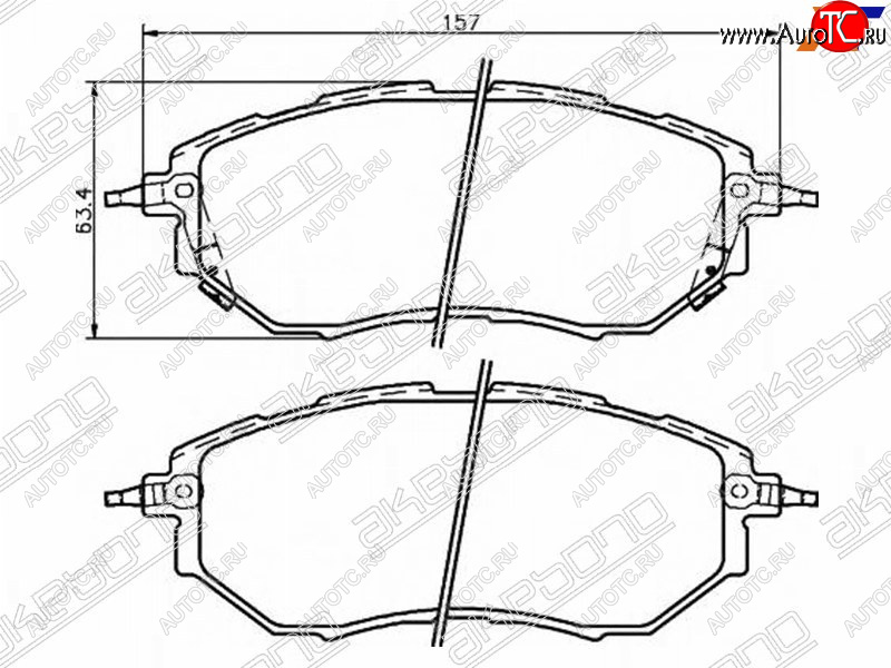 2 199 р. Колодки тормозные перед FL-FR SAT  Subaru Legacy  BH/BE12 (1998-2003) универсал  с доставкой в г. Керчь
