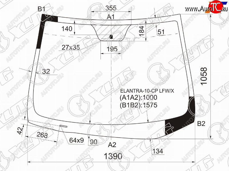 6 249 р. Стекло лобовое Hyundai Elantra 10-16  Avante 10-15 XYG ELANTRA-10-CP LFW/X  с доставкой в г. Керчь