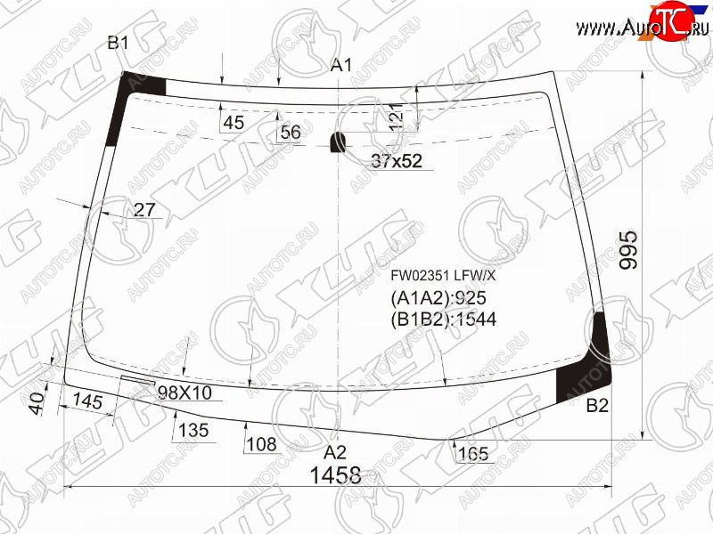8 349 р. Стекло лобовое Honda Accord USA 02-08  Inspire 03-07 XYG FW02351 LFW/X  с доставкой в г. Керчь