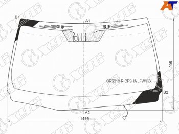12 549 р. Стекло лобовое (Обогрев щеток Антенна Датчик дождя) Toyota Crown 12-18 XYG GRS210-R-CPSHA LFW/H/X  с доставкой в г. Керчь. Увеличить фотографию 1