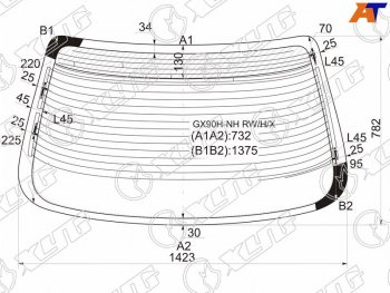 Стекло заднее с обогревом (без отв.) TOYOTA CRESTA 4D SED 92-96                                      XYG GX90-NH RW/H/X