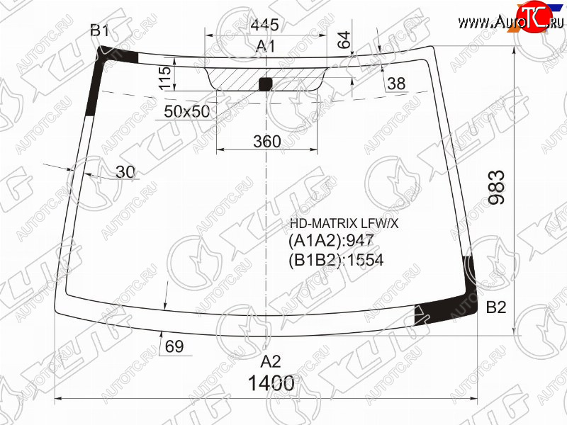 6 299 р. Стекло лобовое Hyundai Lavita 01-07  Matrix 01-10 XYG HD-MATRIX LFW/X  с доставкой в г. Керчь