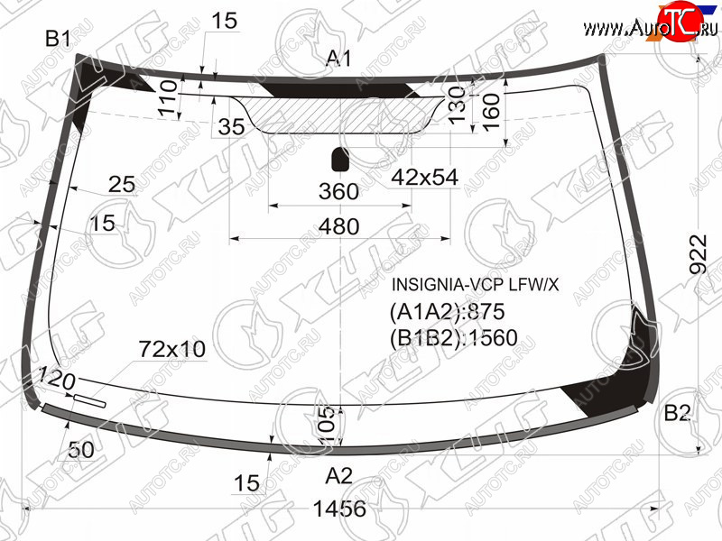 6 999 р. Стекло лобовое (Молдинг) Opel Insignia 08-17 XYG INSIGNIA-VCP LFW/X  с доставкой в г. Керчь