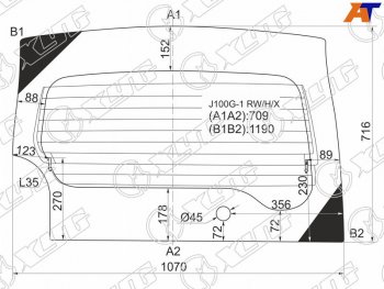 Стекло заднее (Цвет зеленый Обогрев) Daihatsu Terios 97-06  Terios Kid 98-12  Toyota Cami 99-06 XYG J100G-1 RW/H/X