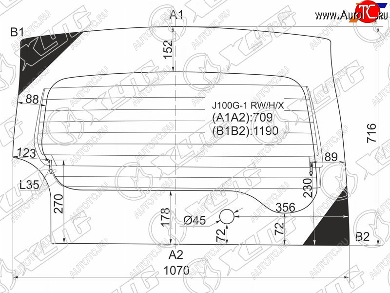 7 999 р. Стекло заднее (Цвет зеленый Обогрев) Daihatsu Terios 97-06  Terios Kid 98-12  Toyota Cami 99-06 XYG J100G-1 RW/H/X  с доставкой в г. Керчь