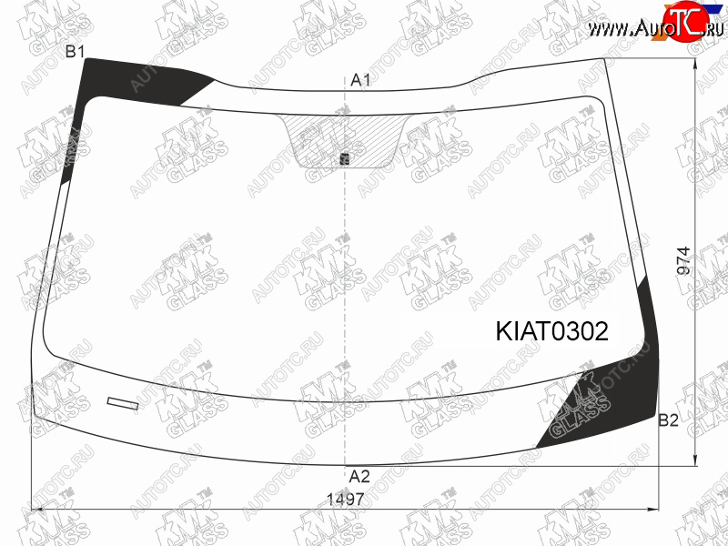 6 299 р. Стекло лобовое KIA K5 20-                                                                            KMK KIAT0302  с доставкой в г. Керчь