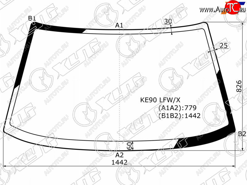 4 849 р. Стекло лобовое Toyota Corolla (E90) 87-92 XYG KE90 LFW/X  с доставкой в г. Керчь