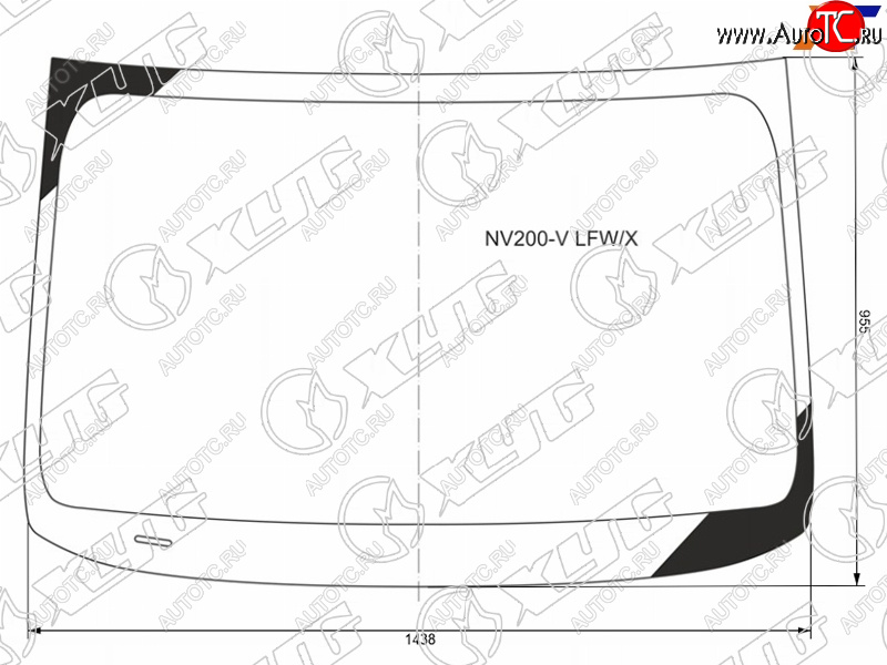6 299 р. Стекло лобовое Mitsubishi Delica D:3 11-19  Nissan e-NV200 14-  NV200 09- XYG NV200-V LFW/X  с доставкой в г. Керчь