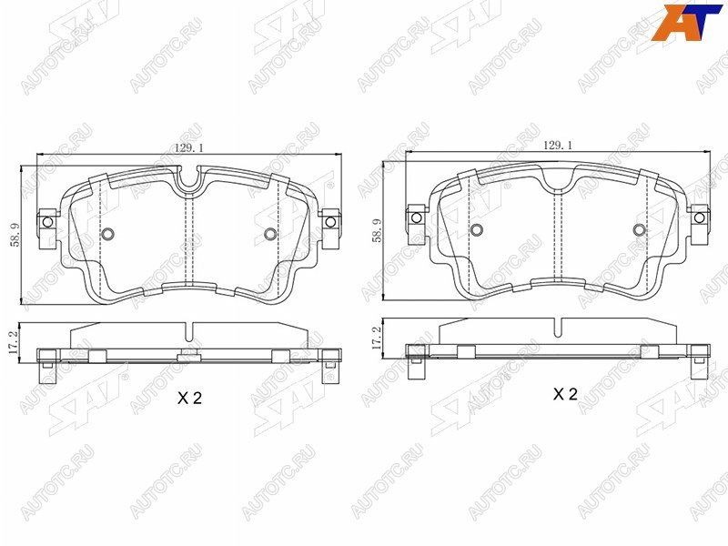 4 099 р. Колодки тормозные зад RR SAT  Audi A4  B9 (2016-2020), Audi A8 ( D4,  D5) (2013-2021), Audi Q5 ( 8R,  FY) (2012-2022), Audi Q7  4M (2015-2022), Volkswagen Touareg  CR (2018-2025)  с доставкой в г. Керчь