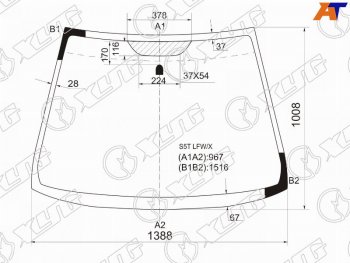 5 599 р. Стекло лобовое Honda Civic 00-06 XYG S5T LFW/X  с доставкой в г. Керчь. Увеличить фотографию 1
