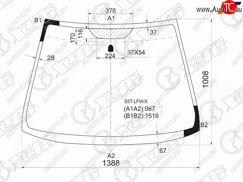 5 599 р. Стекло лобовое Honda Civic 00-06 XYG S5T LFW/X  с доставкой в г. Керчь