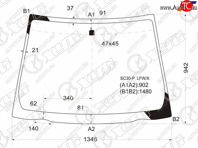 5 549 р. Стекло лобовое Toyota Vitz 10-20  Yaris 10-20 XYG SC30-P LFW/X  с доставкой в г. Керчь