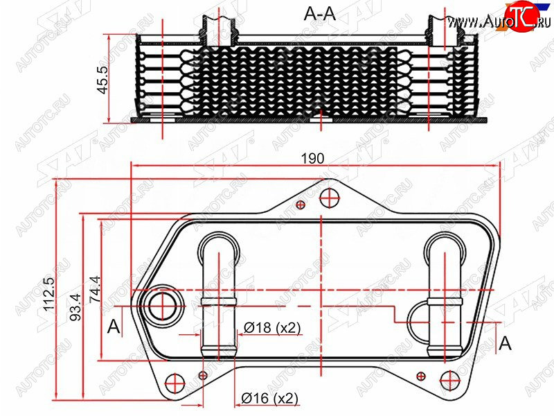 2 359 р. Радиатор масляный AUDI A3 03-SKODA OCTAVIA 04-SUPERB 08-VOLKSWAGEN GOLF 03-JETTA 05-PASSAT 05- SAT ST-02E409061B  с доставкой в г. Керчь