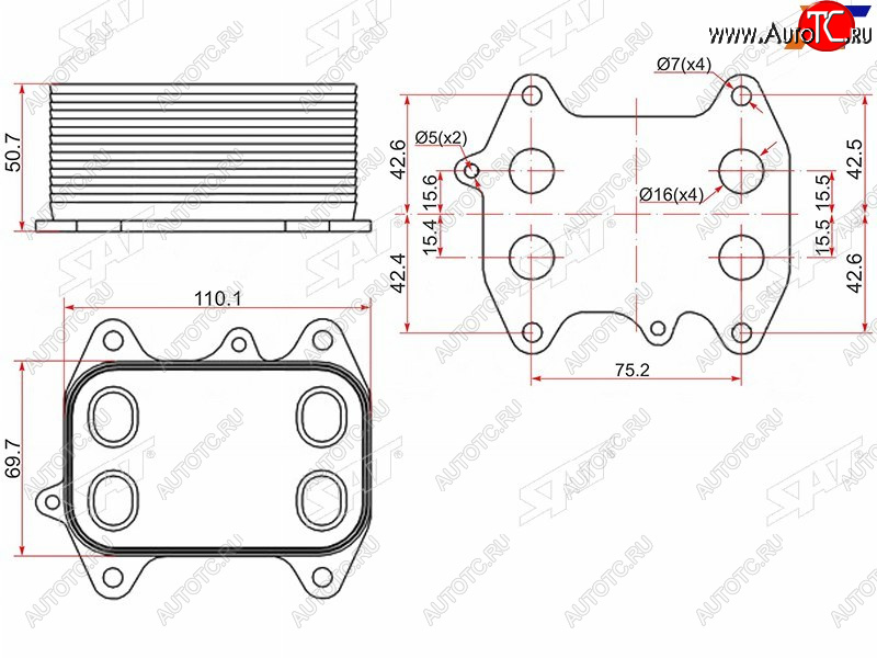 1 839 р. Радиатор масляный AUDI A1 10-A3 03-A4 07-A5 07-A6 11-Q3 11-Q5 08-SKODA FABIA 07-OCTAVIA 04- SAT ST-03L117021C  с доставкой в г. Керчь