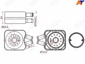 1 269 р. Радиатор масляный AUDI A4 94-00A6 94-05FORD GALAXY 95-06SKODA OCTAVIA 96-10VOLKSWAGEN PASSAT 96- SAT ST-068117021B  с доставкой в г. Керчь. Увеличить фотографию 1