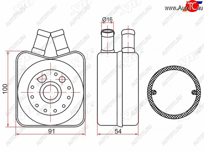 1 979 р. Радиатор масляный AUDI A4 94-00A6 94-05SKODA OCTAVIA 96-10VOLKSWAGEN PASSAT 96-00 SAT ST-078117021A  с доставкой в г. Керчь