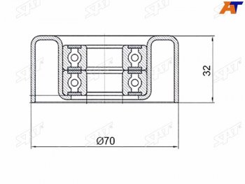 Ролик приводного ремня обводной NISSAN NAVARA 04-PATHFINDER 05- SAT ST-11927-ED320