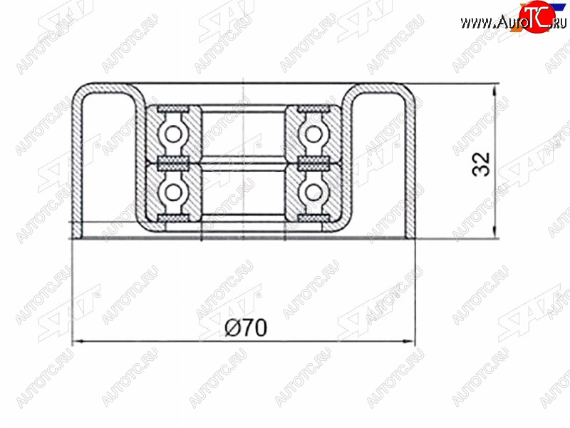 919 р. Ролик приводного ремня обводной NISSAN NAVARA 04-PATHFINDER 05- SAT ST-11927-ED320  с доставкой в г. Керчь