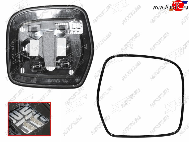1 339 р. Полотно зеркала Toyota Land Cruiser (J100) 98-07 (Справа Обогрев) SAT ST-121-0122  с доставкой в г. Керчь