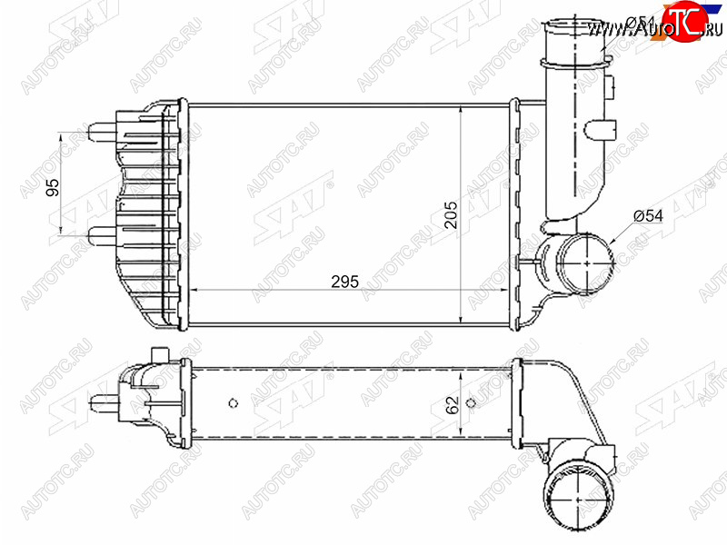 5 349 р. Интеркулер CITROEN JUMPERFIAT DUCATOPEUGEOT BOXER 94-06 SAT ST-1307012080  с доставкой в г. Керчь
