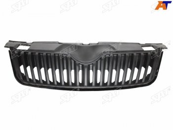 Решетка радиатора SAT Skoda Fabia Mk2 хэтчбэк рестайлинг (2010-2014) (молдинг хром черный)