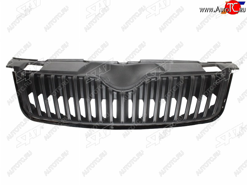 3 679 р. Решетка радиатора SAT  Skoda Fabia  Mk2 (2010-2014) универсал рестайлинг, хэтчбэк рестайлинг (молдинг хром черный)  с доставкой в г. Керчь