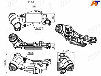 4 899 р. Радиатор масляный в сборе CHEVROLET CRUZE 09-OPEL ASTRA J 10-MOKKA 12- SAT ST-205-0001  с доставкой в г. Керчь. Увеличить фотографию 1