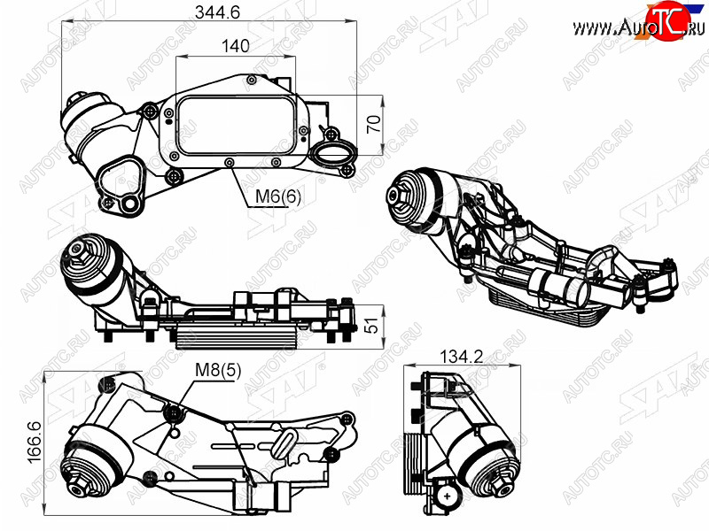 4 899 р. Радиатор масляный в сборе CHEVROLET CRUZE 09-OPEL ASTRA J 10-MOKKA 12- SAT ST-205-0001  с доставкой в г. Керчь