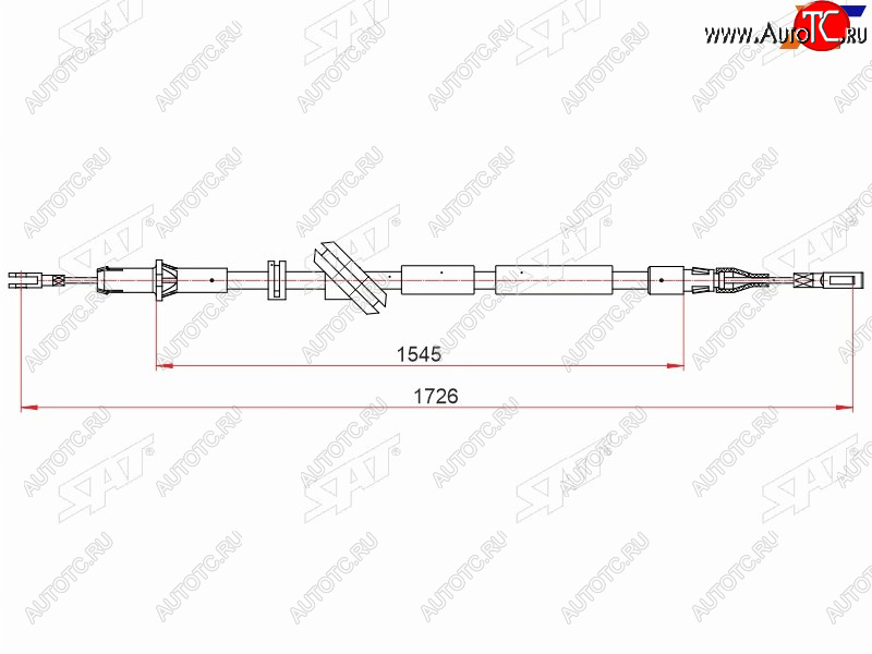 1 099 р. Трос ручника RH SAT   Mercedes-Benz E-Class  W211 (2002-2009) дорестайлинг седан, рестайлинг седан  с доставкой в г. Керчь