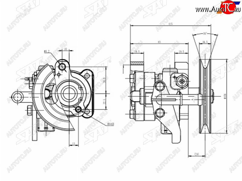 5 649 р. Насос ГУР HYUNDAI ACCENTТАГАЗ 1.6 95-05ELANTRA 1.6 00-06 SAT ST-VP309  с доставкой в г. Керчь