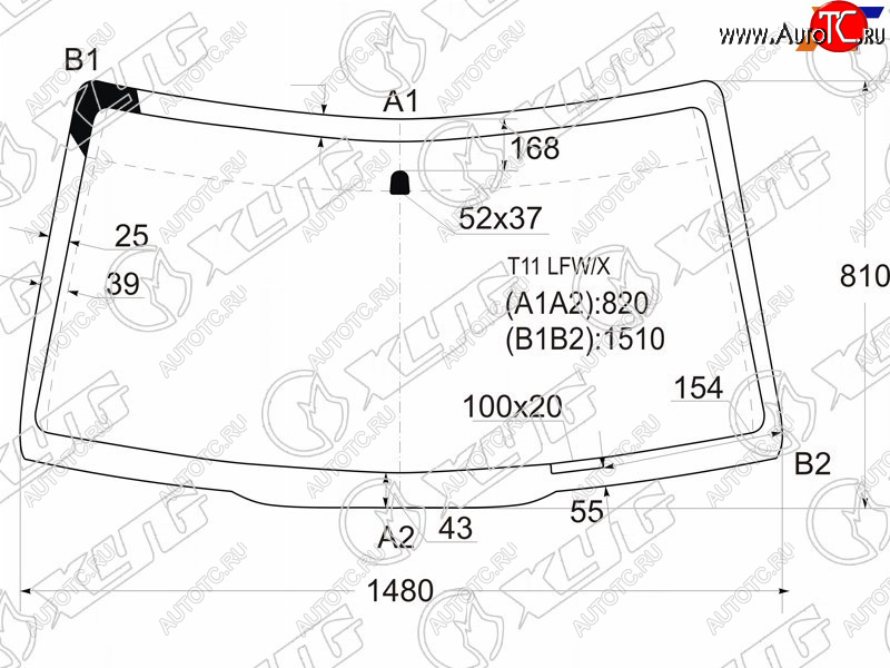 5 999 р. Стекло лобовое Chery Tiggo T11 05-13  Vortex Tingo 10-14 XYG T11 LFW/X  с доставкой в г. Керчь