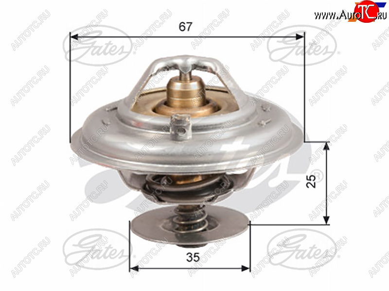 1 679 р. Термостат AUDI A80A100 90-94A4A6 96-05BMW 3 E365 E34 GATES TH14387G1  с доставкой в г. Керчь