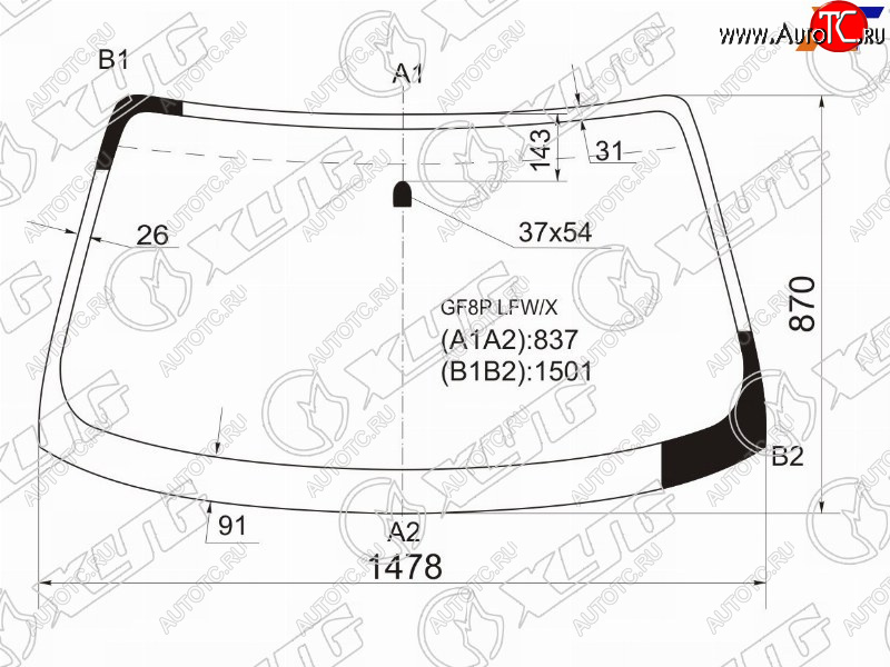 5 449 р. Стекло лобовое Mazda 626 97-02  Capella 97-02 XYG GF8P LFW/X  с доставкой в г. Керчь