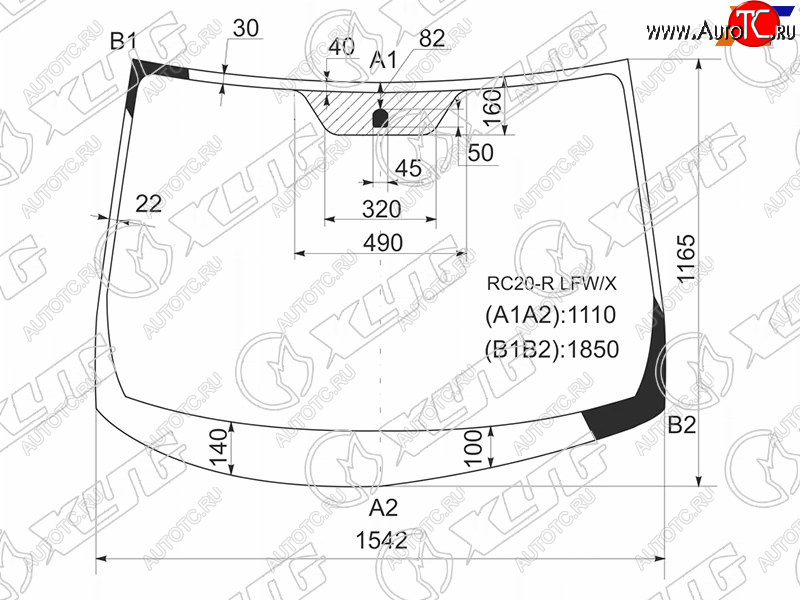 10 899 р. Стекло лобовое Toyota Alphard (H10) 02-08 XYG RC20-R LFW/X  с доставкой в г. Керчь