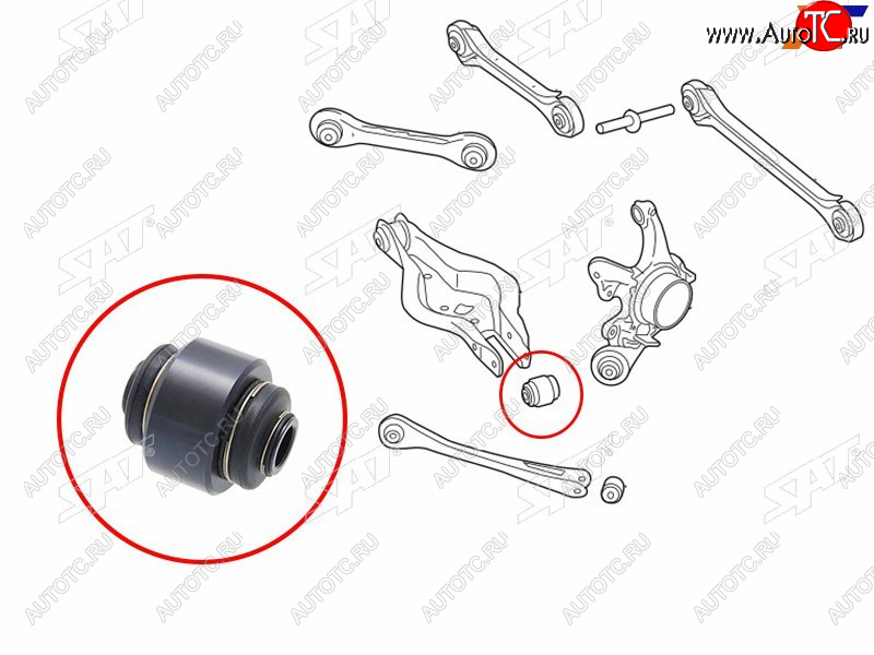 699 р. Сайлентблок задней цапфы BMW1 E8# 03-12BMW2 12-BMW3 E9# 04-13BMW4 F8# 13-X1 E84 08-15X3 F25 09- SAT ST-33326775552  с доставкой в г. Керчь