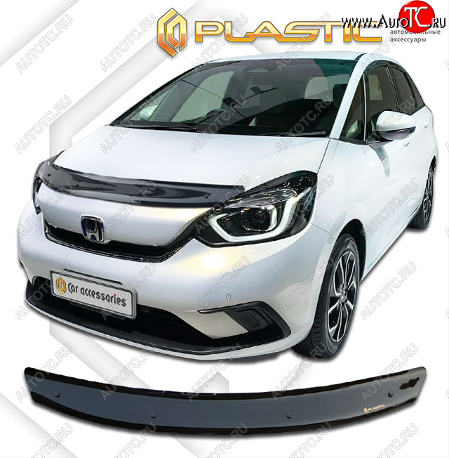 1 839 р. Дефлектор капота CA-Plastic  Honda Fit  4 GR (2019-2022) дорестайлинг (classic черный, без надписи)  с доставкой в г. Керчь