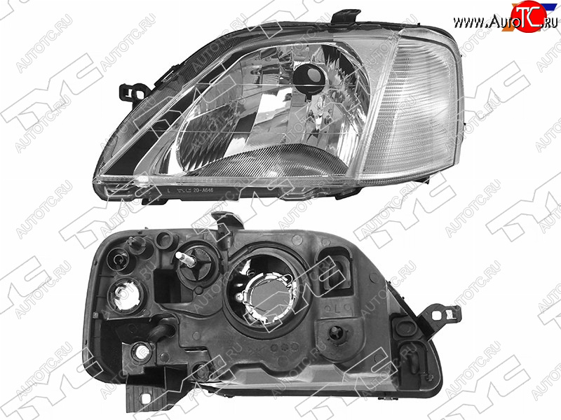 3 999 р. Фара левая (под корректор, хрусталь) TYC  Renault Logan  1 (2004-2010) дорестайлинг  с доставкой в г. Керчь