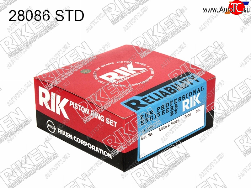 3 699 р. Кольца поршневые (комплект) STD TOYOTA CAMRYAVENSISIPSUM 2AZ-FE 05- RIKEN 28086 STD  с доставкой в г. Керчь