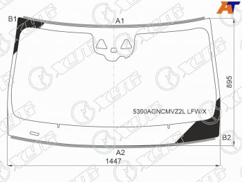 16 949 р. Стекло лобовое (Две камеры Датчик дождя Молдинг 4D SED) Mercedes-Benz CLS-Class 21- XYG 5390AGNCMVZ2L LFW/X  с доставкой в г. Керчь. Увеличить фотографию 1
