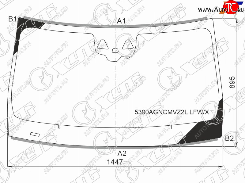 16 949 р. Стекло лобовое (Две камеры Датчик дождя Молдинг 4D SED) Mercedes-Benz CLS-Class 21- XYG 5390AGNCMVZ2L LFW/X  с доставкой в г. Керчь
