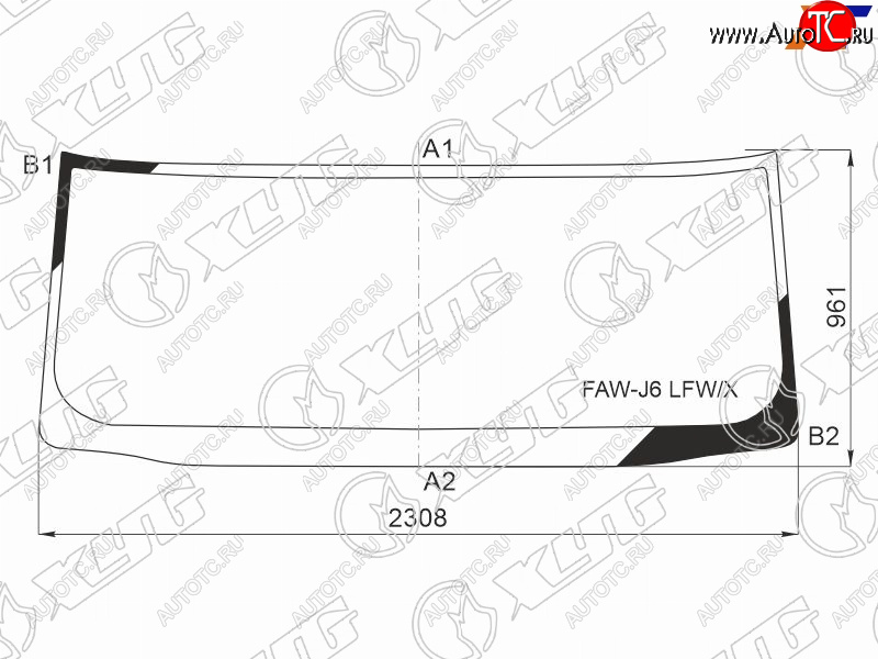 13 199 р. Стекло лобовое FAW J6P (CA3250) 08-  J6P (CA3310) 17- XYG FAW-J6 LFW/X  с доставкой в г. Керчь